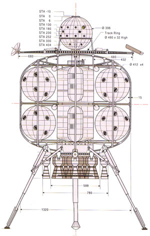 The classic moonship as designed by Wernher von Braun for the Conquest of the Moon. Illustration Copyright © 1999 by Jon C. Rogers  All Rights Reserved. From The Spaceship Handbook 