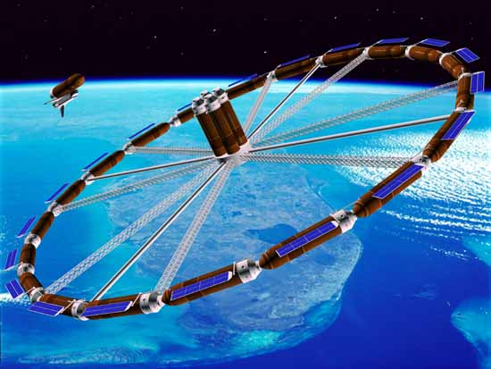 A ring station built from a many single ETs.  Image courtesy of Space Islands Group