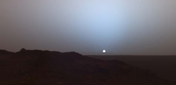 Sun on the horizon.  Image credit NASA/JPL. 